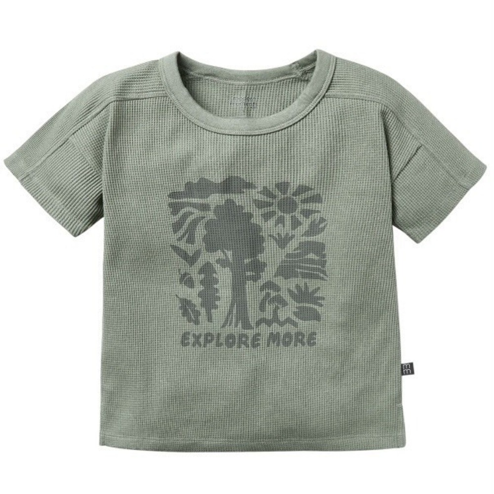 Modern Moments by Gerber Toddler Boy Organic Tee 3T New with Tags Green Waffle